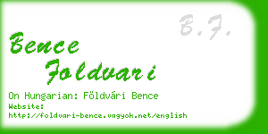 bence foldvari business card
